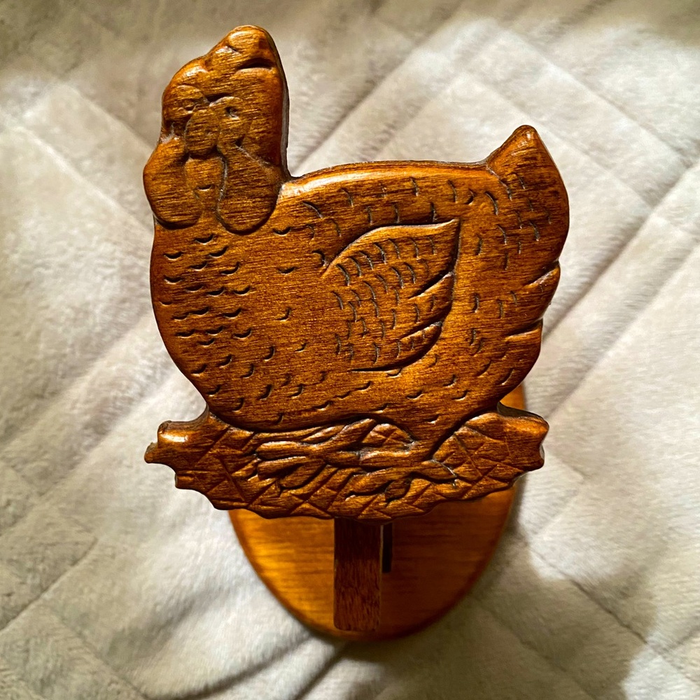 Vintage Wooden Chicken Wall Hook recipe holder handmade holder #21